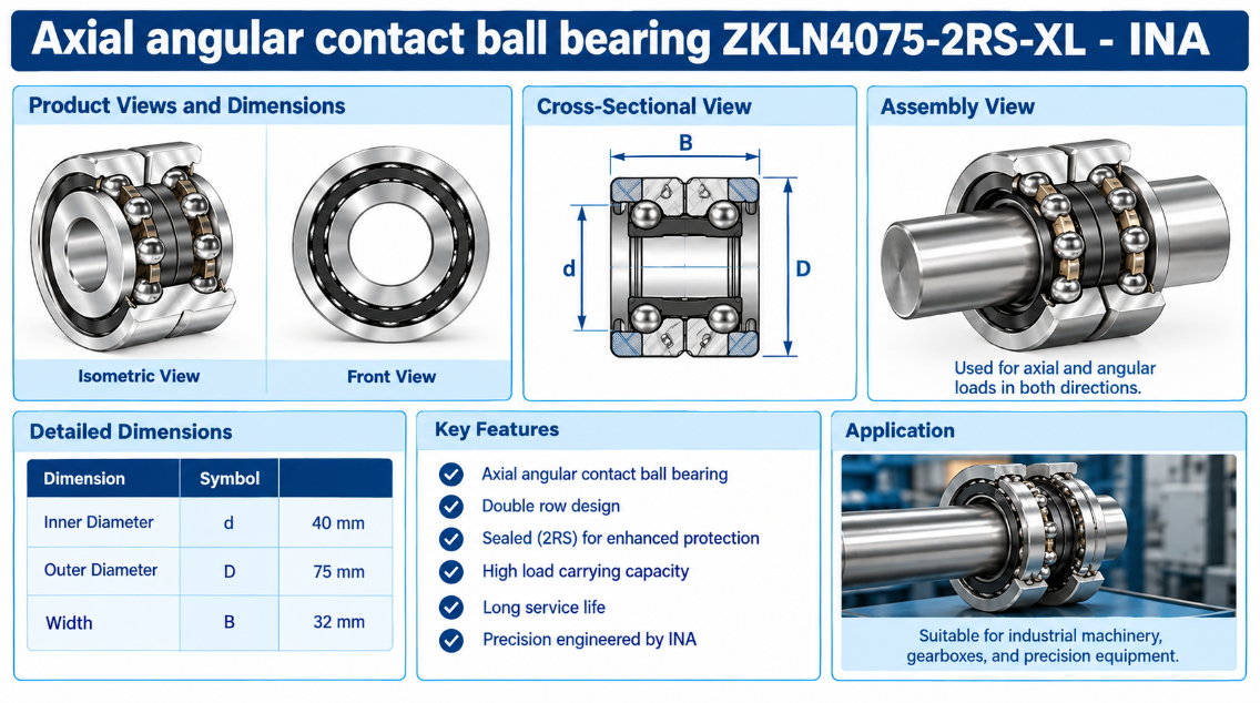 Axial Angular Contact Ball Bearing